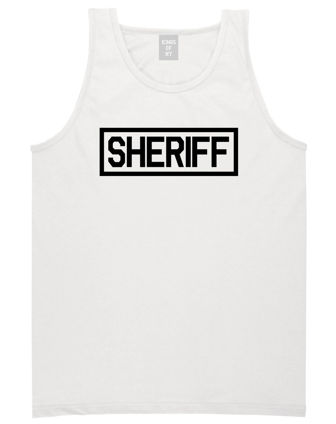 Sheriff_County_Police Mens White Tank Top Shirt by Kings Of NY
