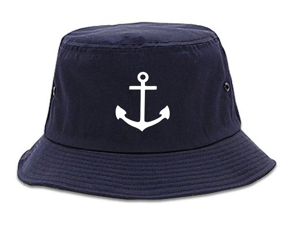 Ship Anchor Chest Bucket Hat Blue