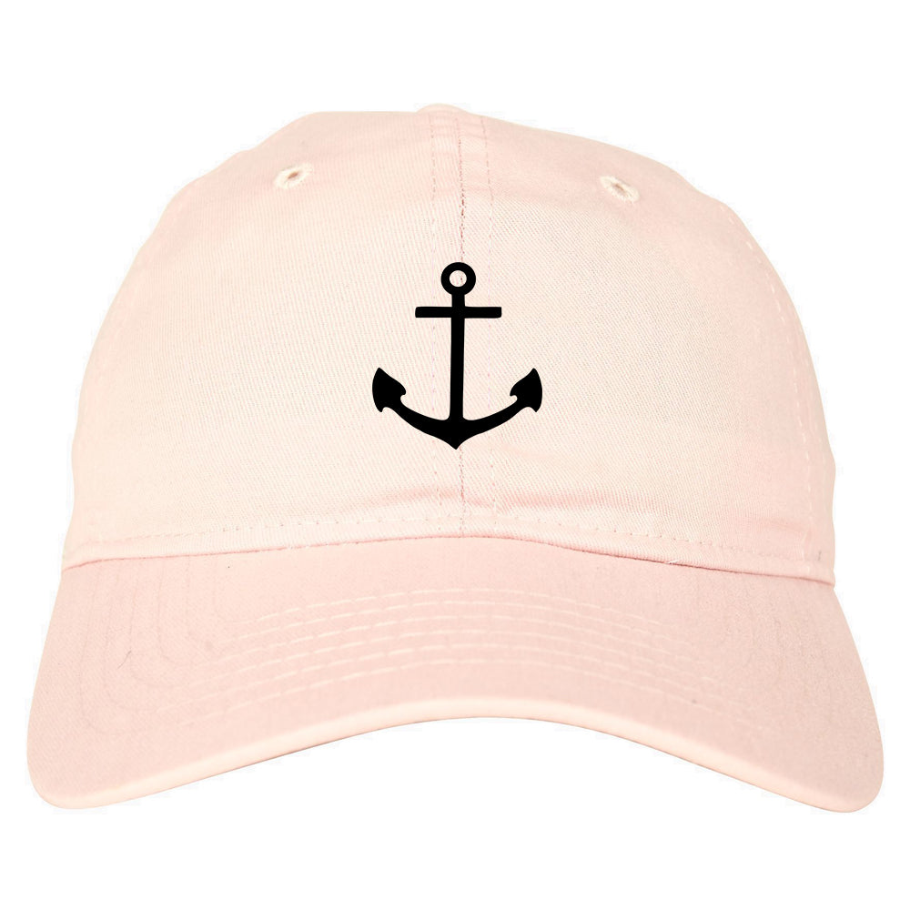 Ship Anchor Chest Dad Hat Baseball Cap Pink