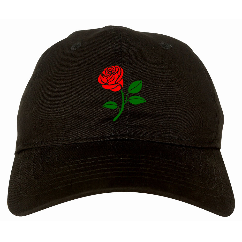 Single Red Rose Dad Hat Black by KINGS OF NY