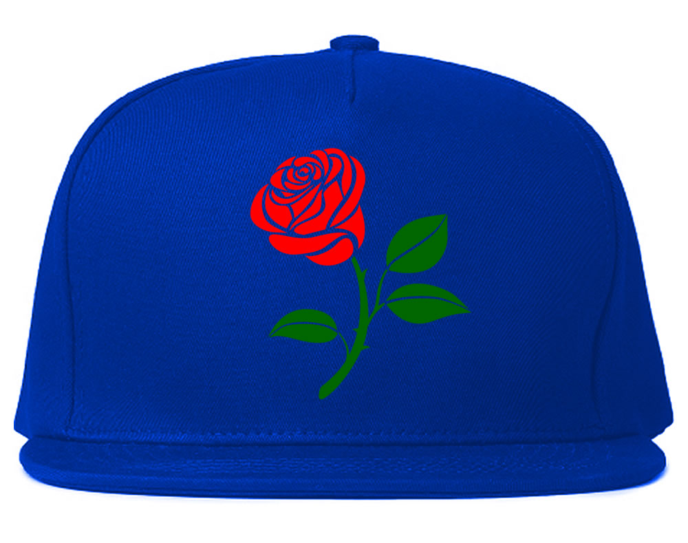 Single Red Rose Snapback Hat Royal Blue by KINGS OF NY