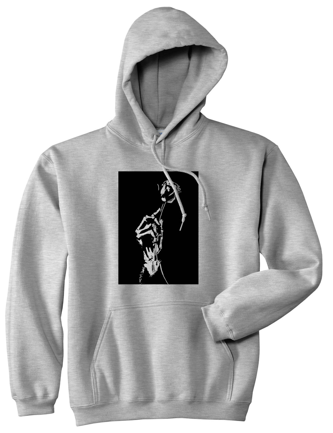 Skeleton Hand Rose Pullover Hoodie