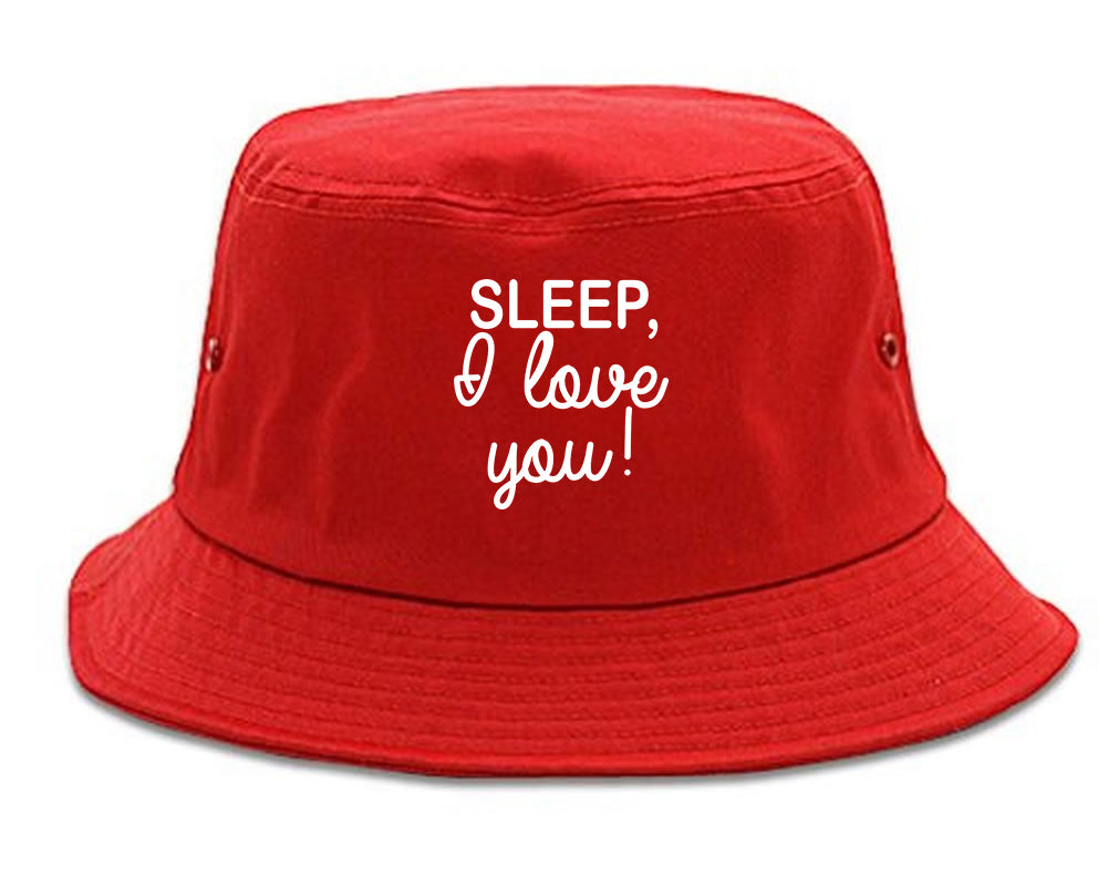 Sleep I Love You Funny Tired Mens Snapback Hat Red