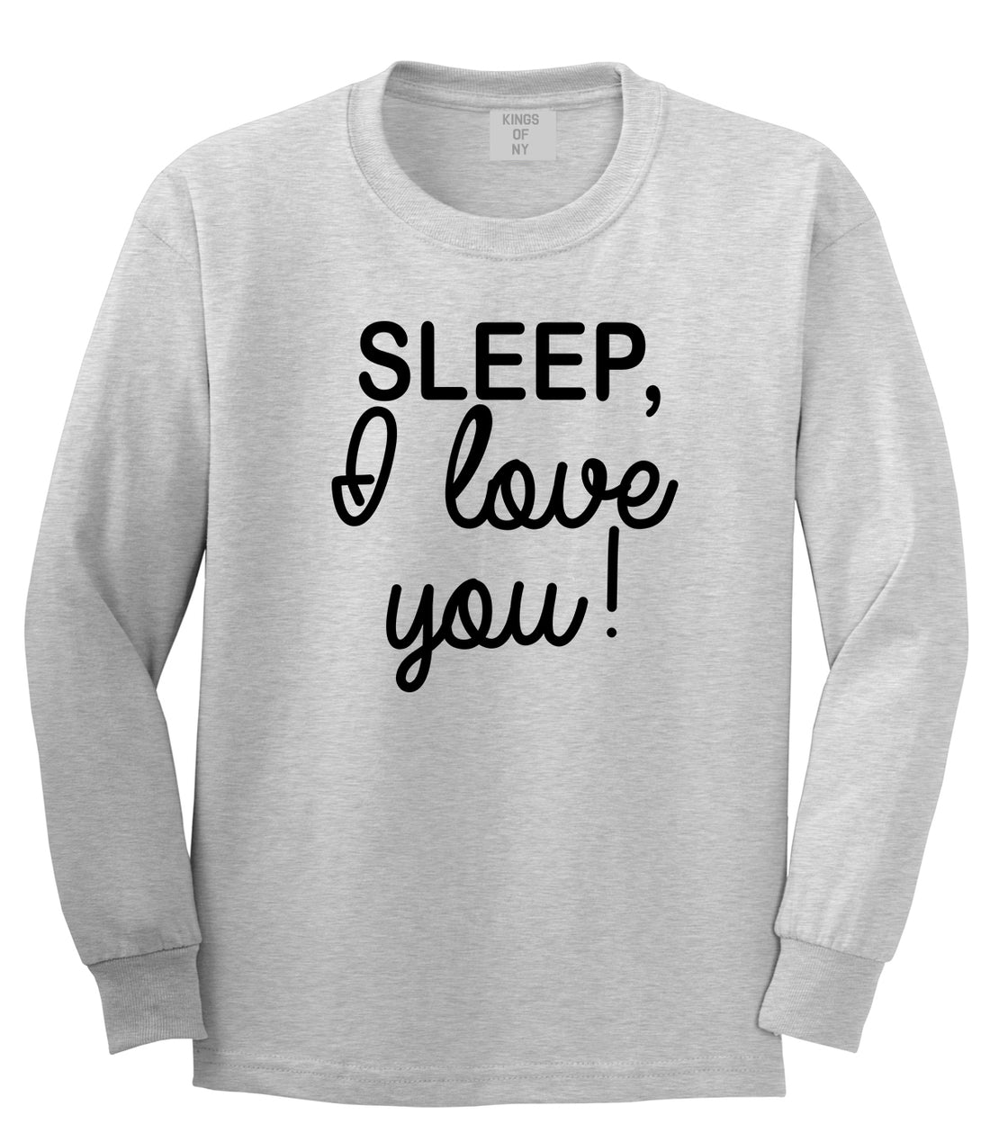 Sleep I Love You Funny Tired Mens Long Sleeve T-Shirt Grey