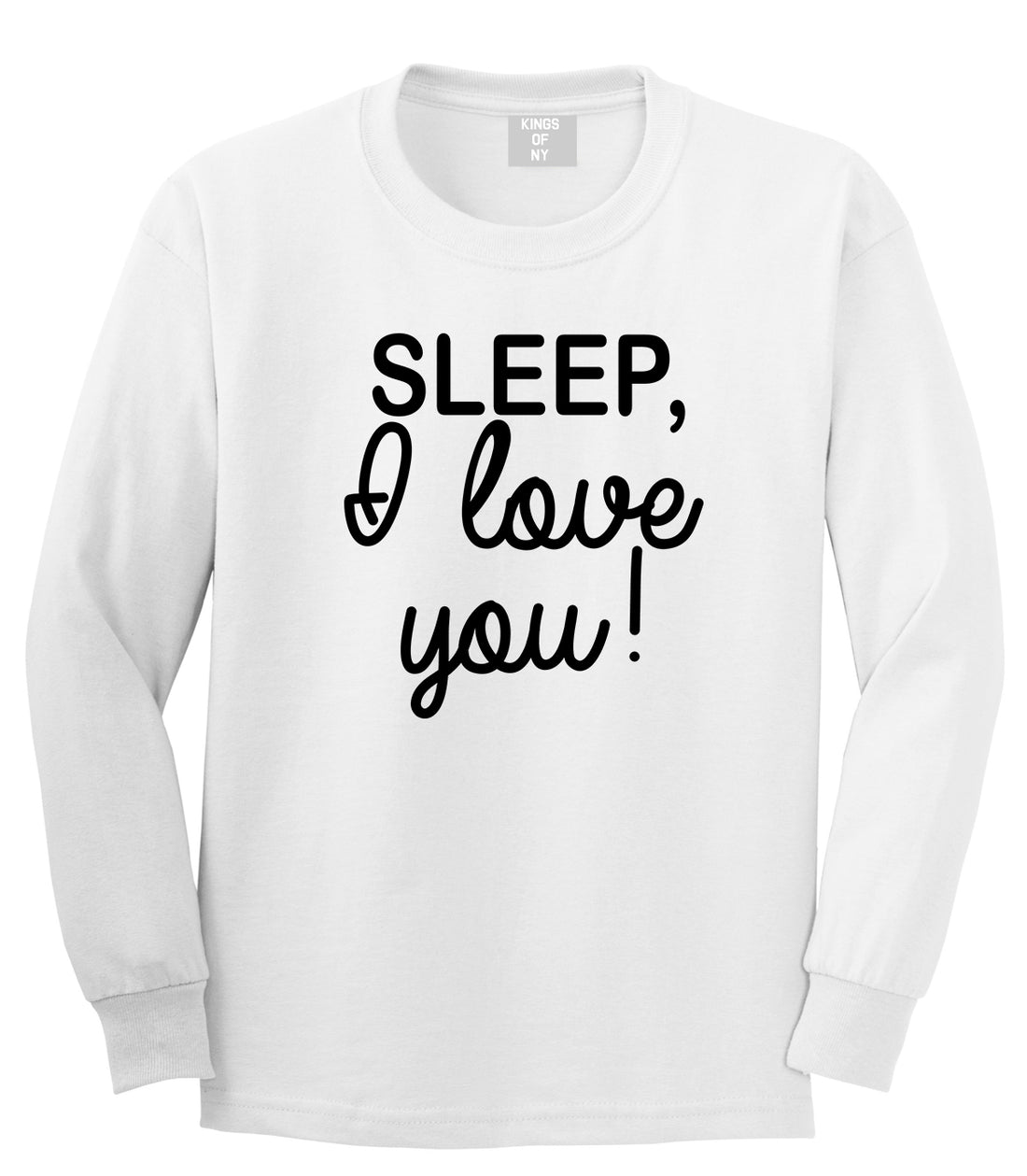 Sleep I Love You Funny Tired Mens Long Sleeve T-Shirt White
