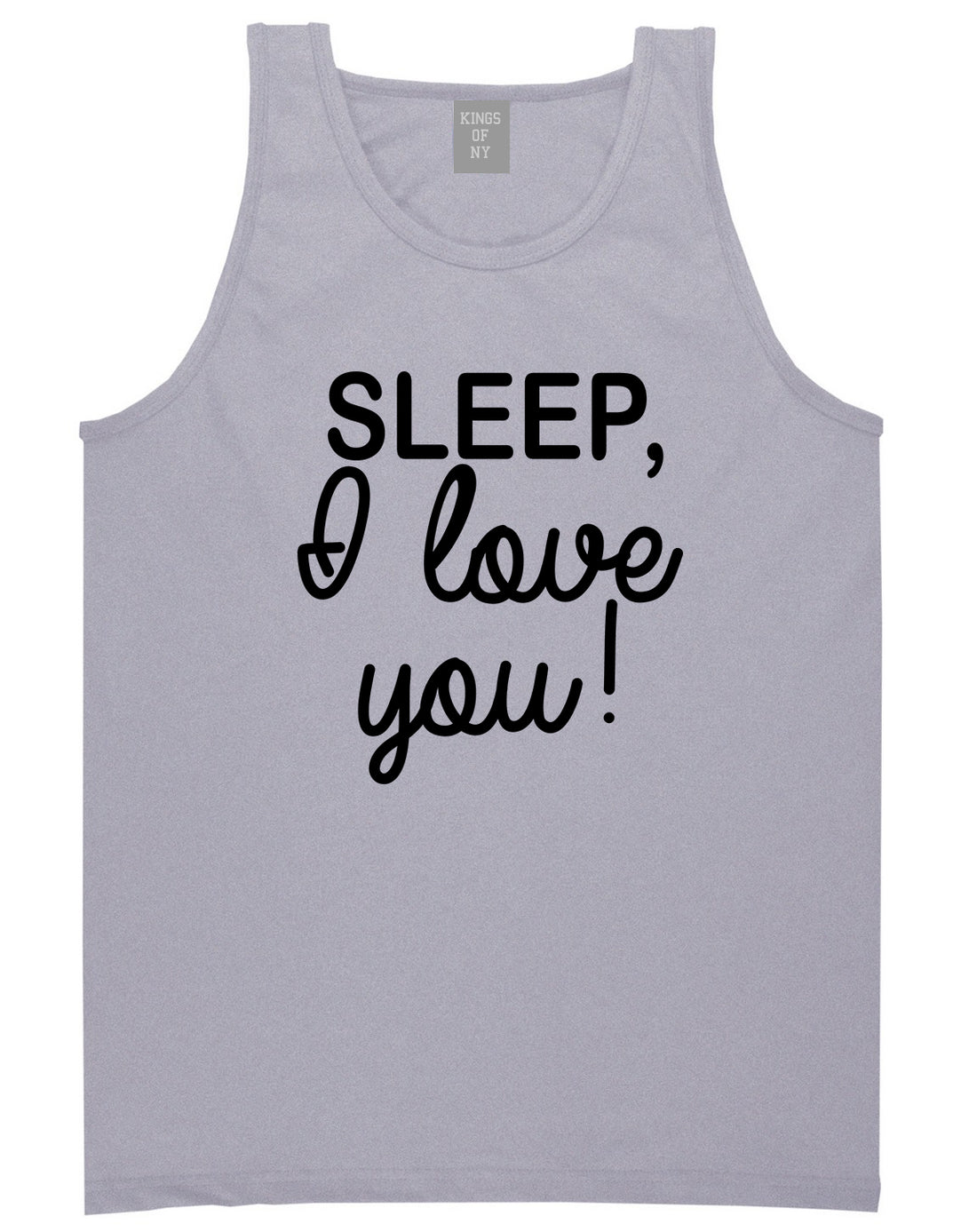 Sleep I Love You Funny Tired Mens Tank Top Shirt Grey