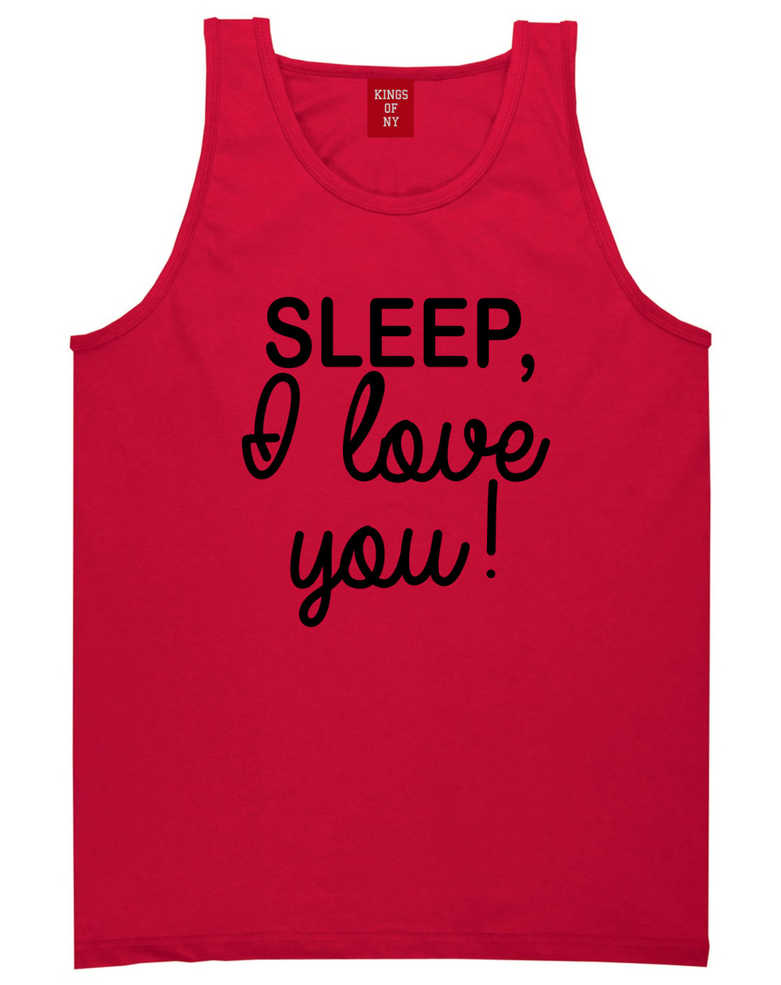 Sleep I Love You Funny Tired Mens Tank Top Shirt Red