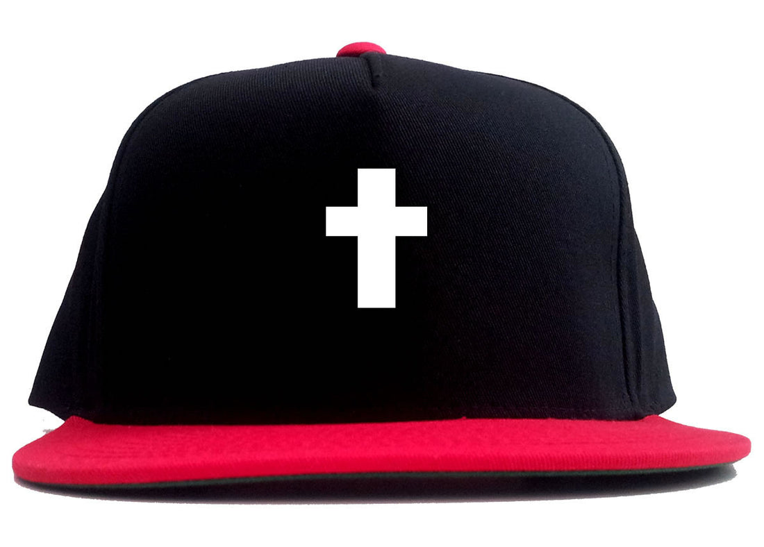 Small Cross 2 Tone Snapback Hat Cap