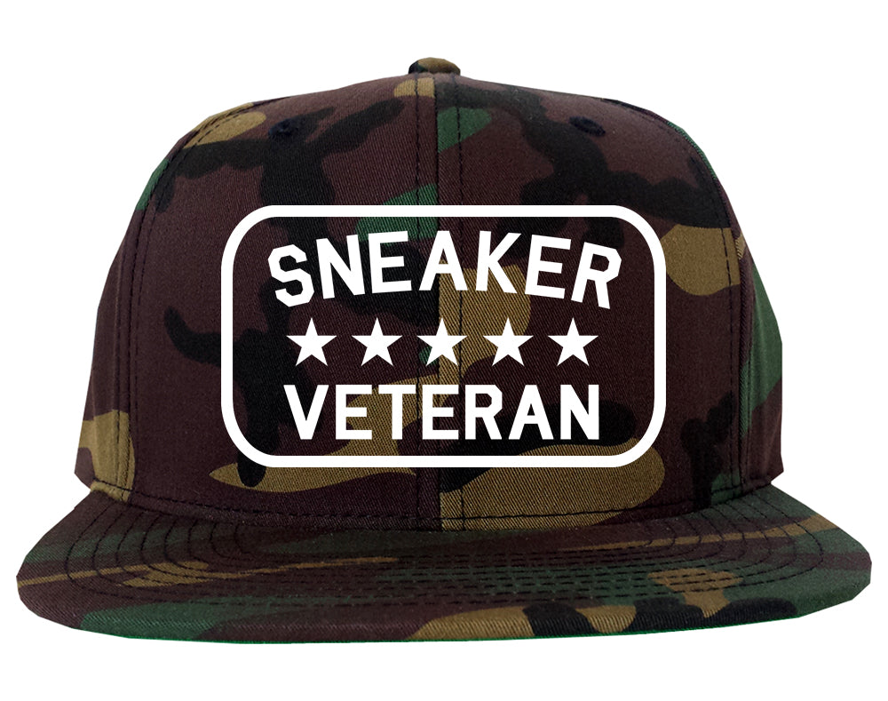 Sneaker Veteran Mens Snapback Hat Green Camo