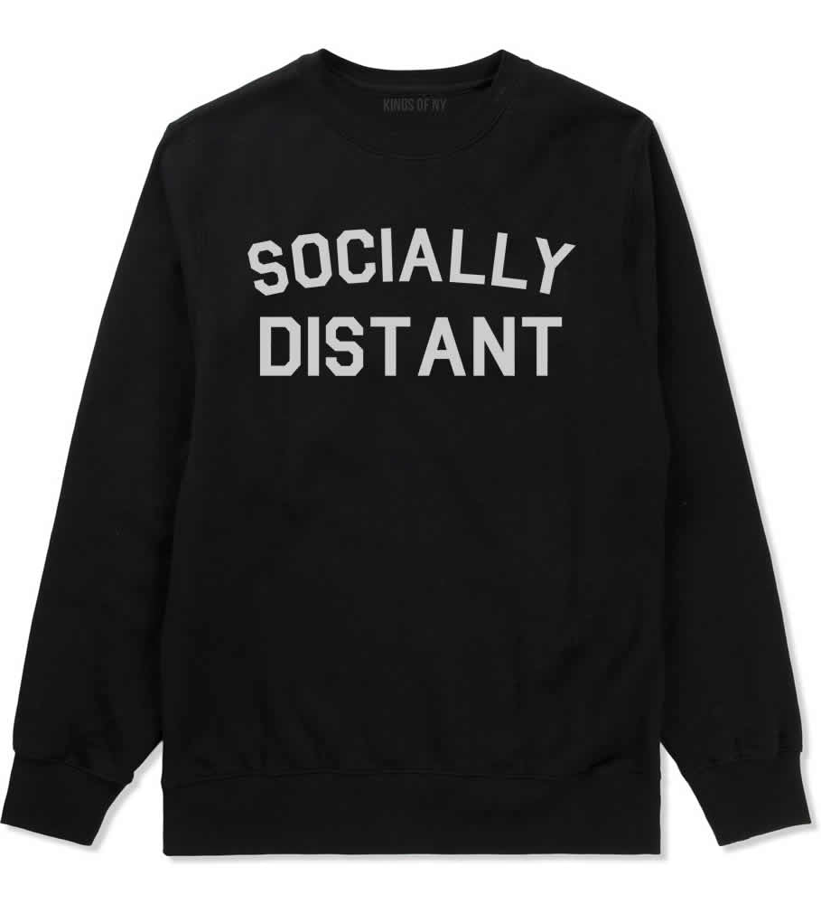Socially Distant Mens Crewneck Sweatshirt Black