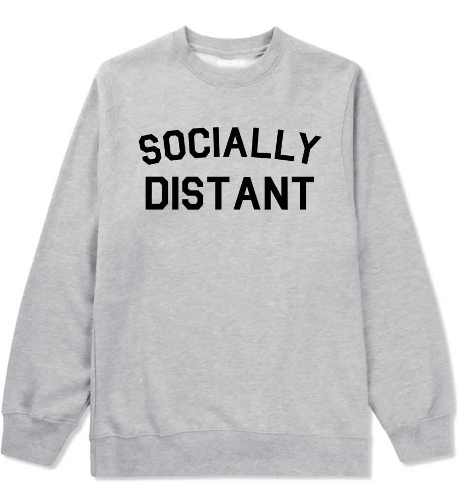 Socially Distant Mens Crewneck Sweatshirt Grey