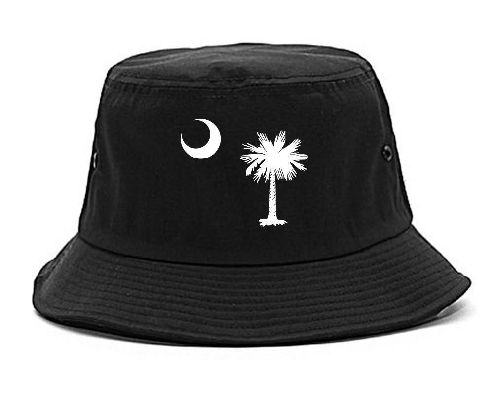 South Carolina State Flag Outline Mens Bucket Hat Black