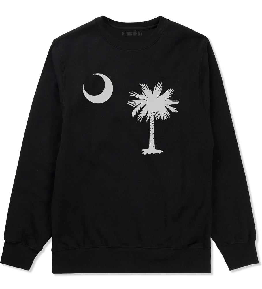 South Carolina State Flag Outline Mens Crewneck Sweatshirt Black