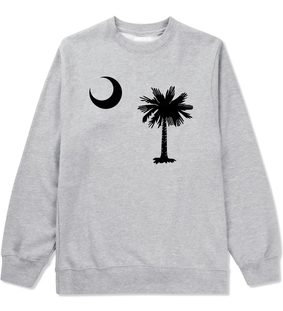 South Carolina State Flag Outline Mens Crewneck Sweatshirt Grey