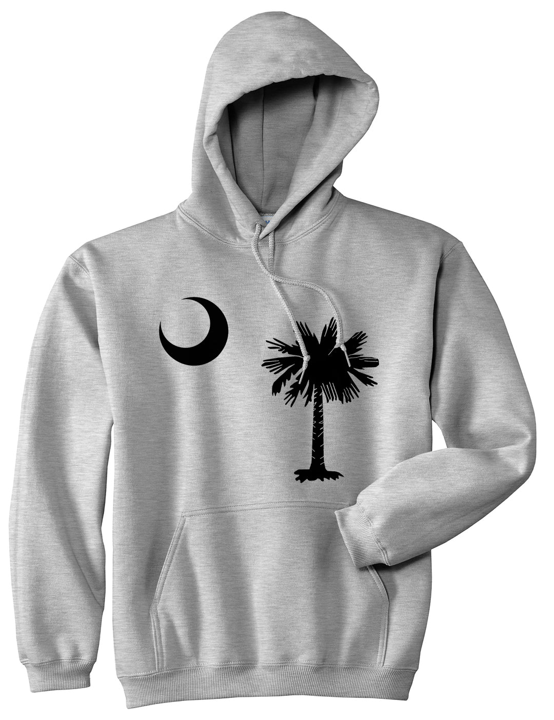 South Carolina State Flag Outline Mens Pullover Hoodie Grey