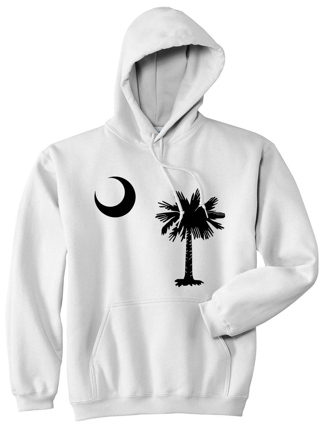 South Carolina State Flag Outline Mens Pullover Hoodie White