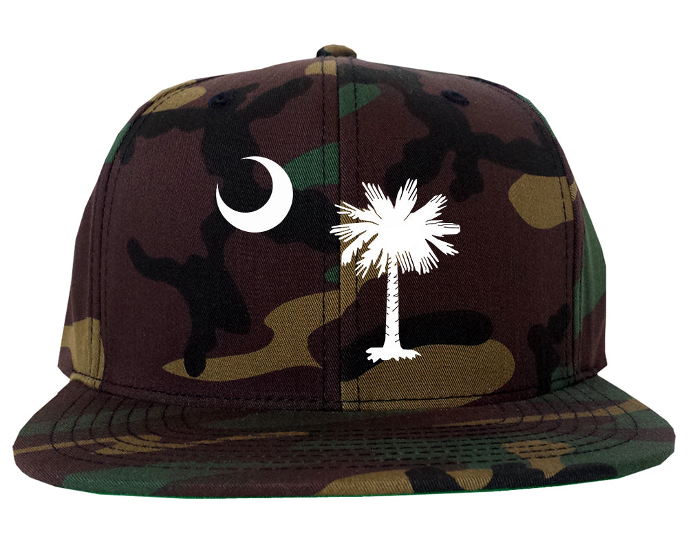 South Carolina State Flag Outline Mens Snapback Hat Army Camo