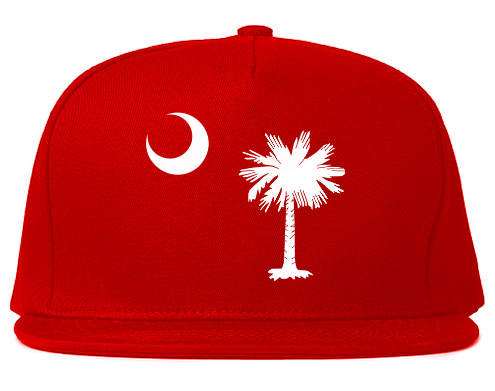 South Carolina State Flag Outline Mens Snapback Hat Red