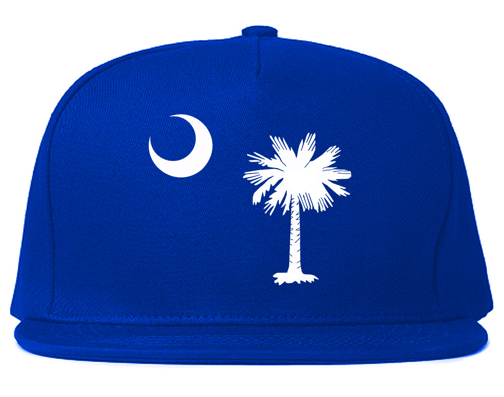 South Carolina State Flag Outline Mens Snapback Hat Royal Blue