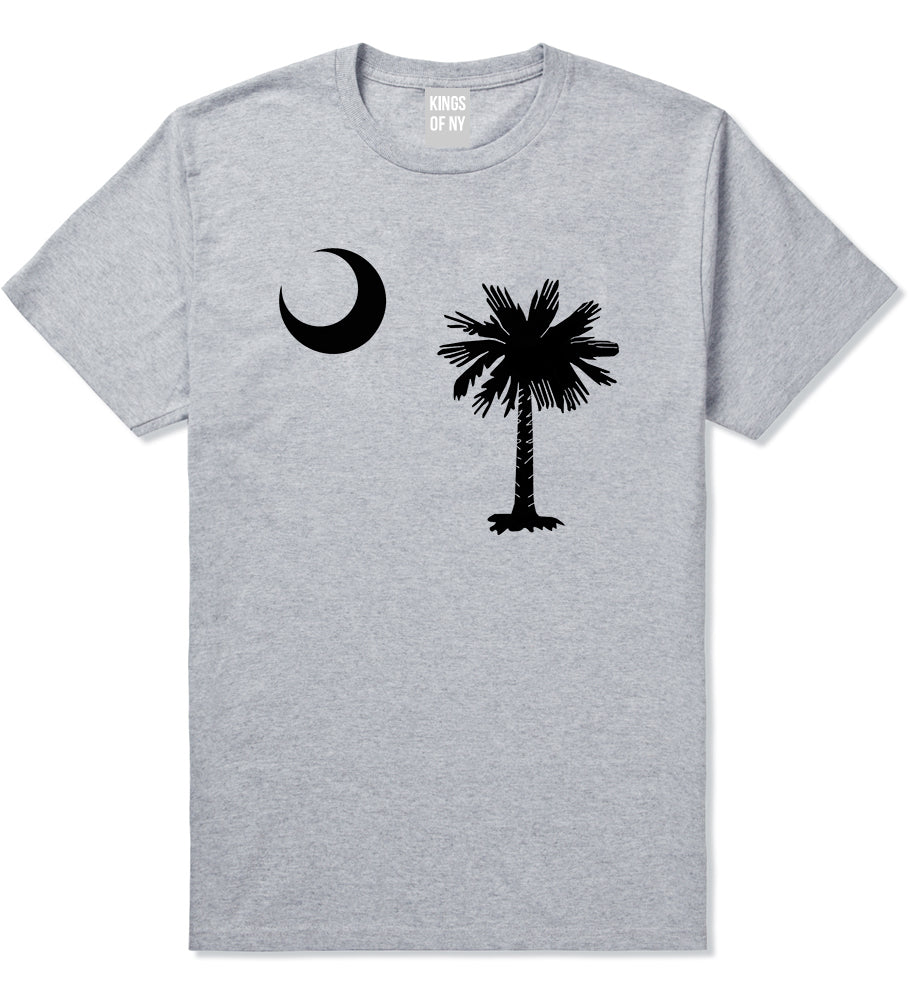South Carolina State Flag Outline Mens T-Shirt Grey