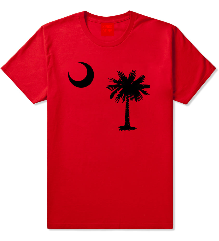 South Carolina State Flag Outline Mens T-Shirt Red