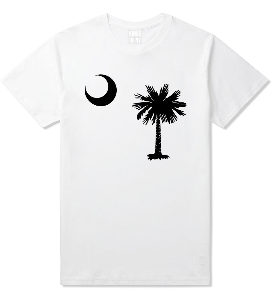 South Carolina State Flag Outline Mens T-Shirt White
