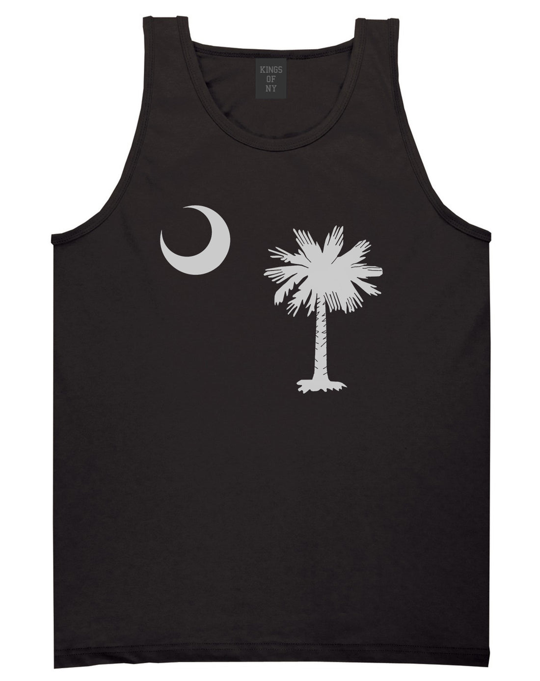 South Carolina State Flag Outline Mens Tank Top T-Shirt Black