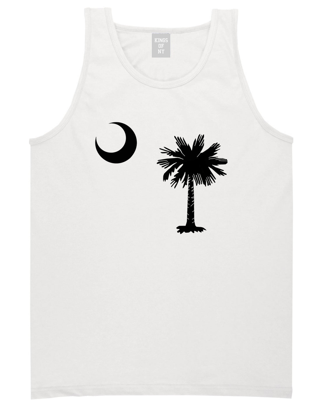 South Carolina State Flag Outline Mens Tank Top T-Shirt White