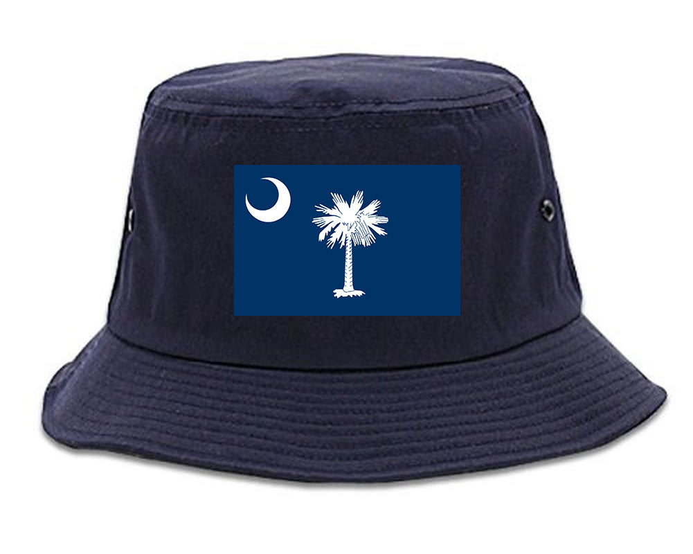South Carolina State Flag SC Chest Mens Bucket Hat Navy Blue