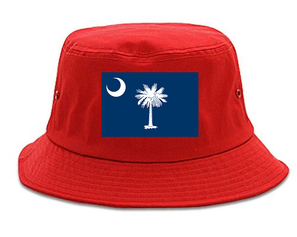 South Carolina State Flag SC Chest Mens Bucket Hat Red
