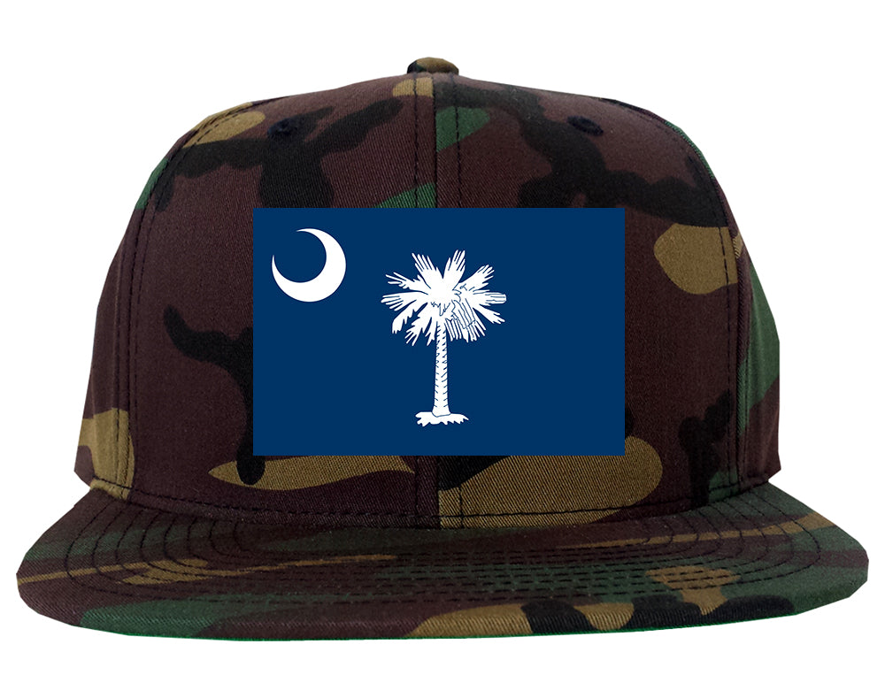 South Carolina State Flag SC Chest Mens Snapback Hat Army Camo