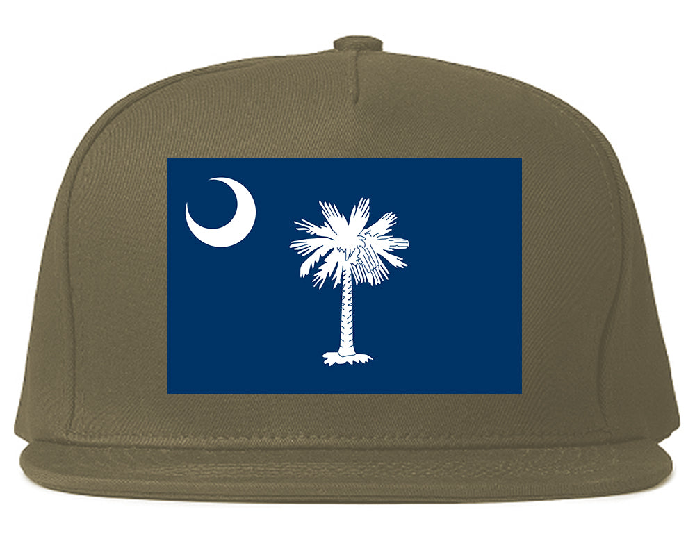 South Carolina State Flag SC Chest Mens Snapback Hat Grey