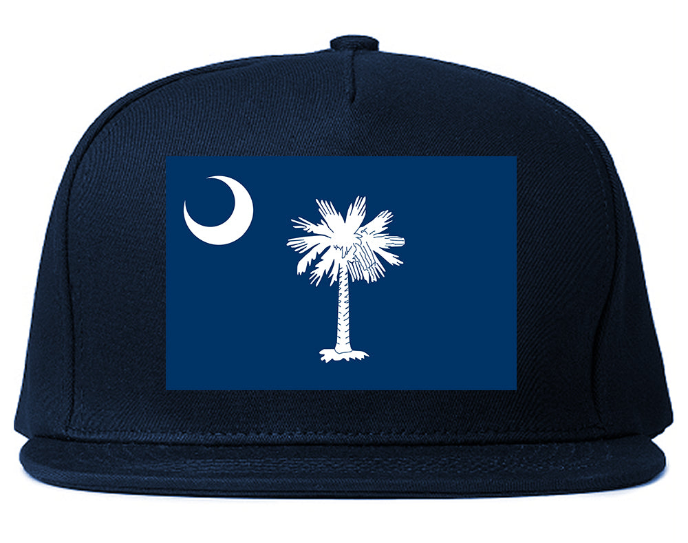 South Carolina State Flag SC Chest Mens Snapback Hat Navy Blue