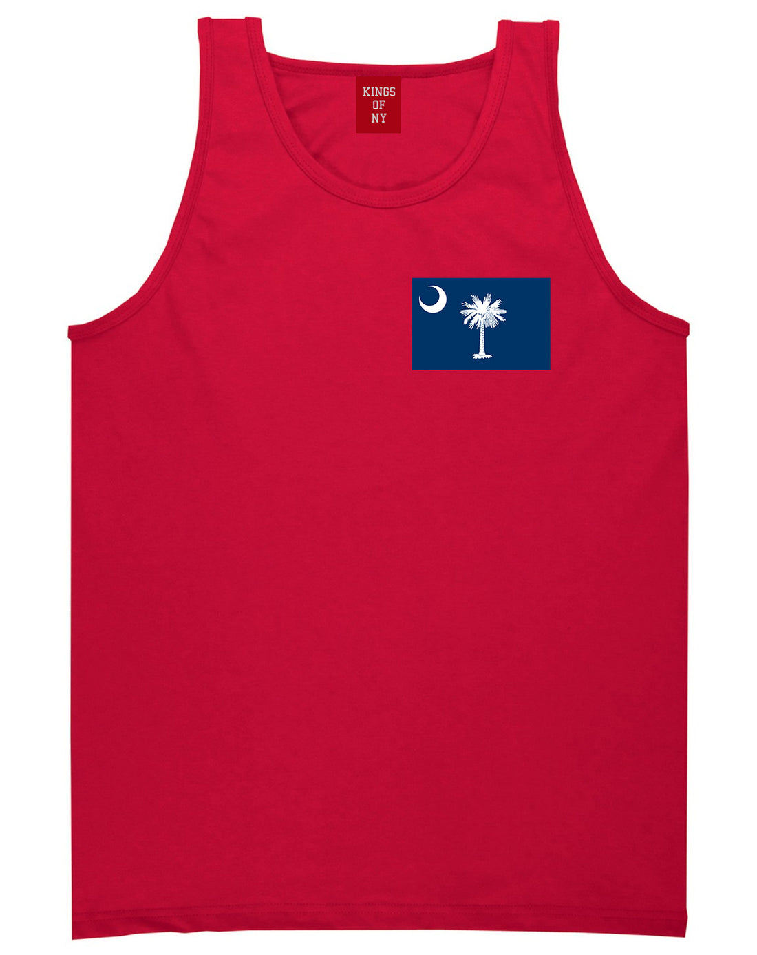 South Carolina State Flag SC Chest Mens Tank Top T-Shirt Red