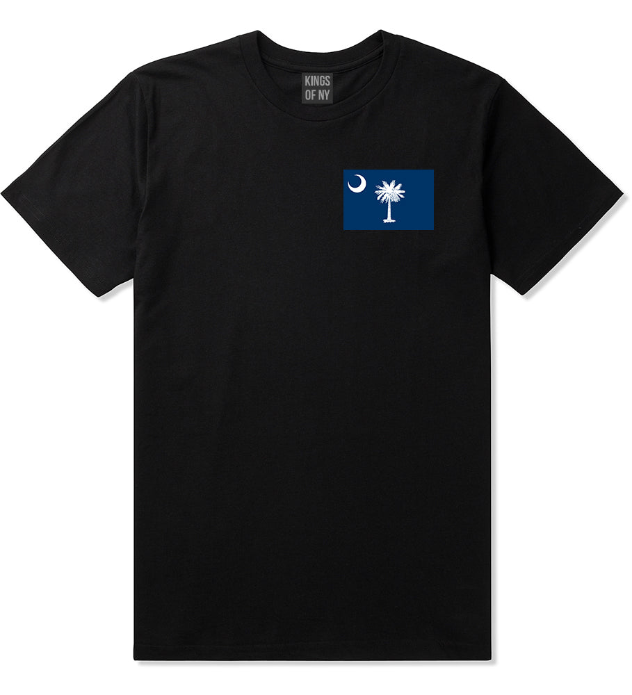 South Carolina State Flag SC Chest Mens T-Shirt Black