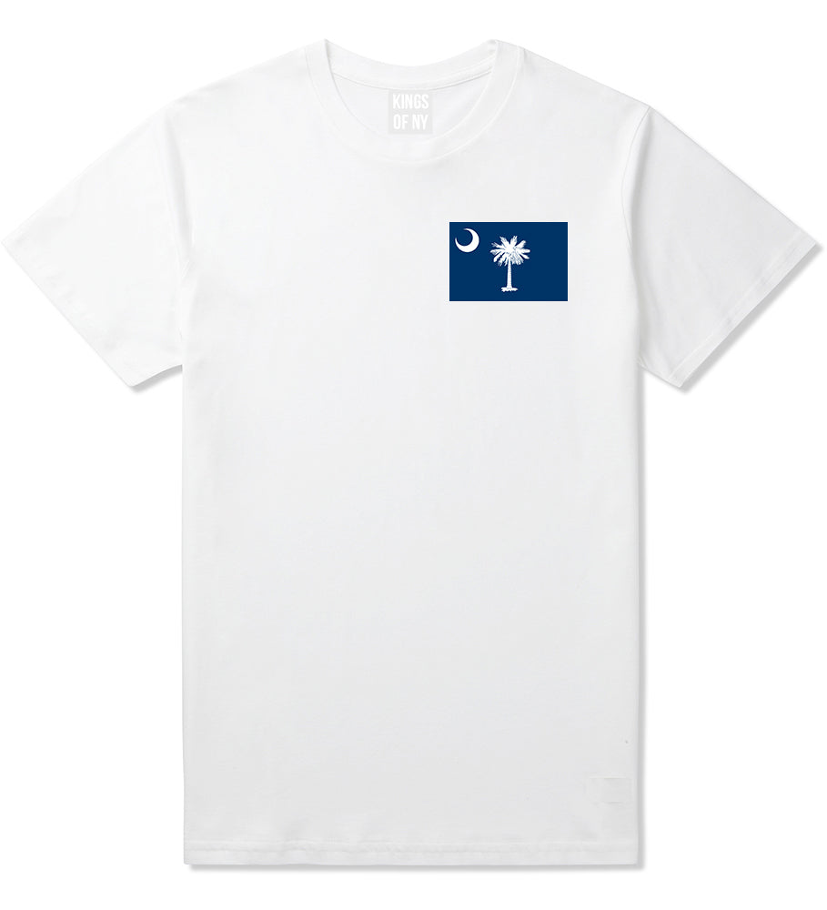 South Carolina State Flag SC Chest Mens T-Shirt White