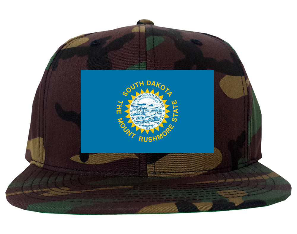 South Dakota State Flag SD Chest Mens Snapback Hat Army Camo