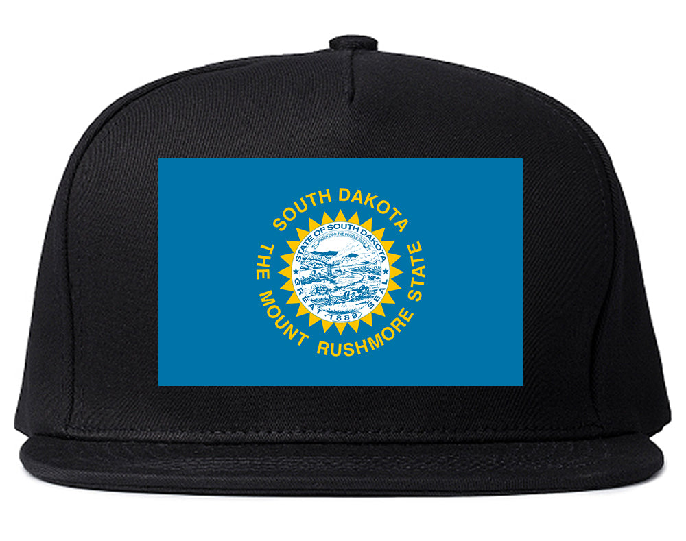 South Dakota State Flag SD Chest Mens Snapback Hat Black