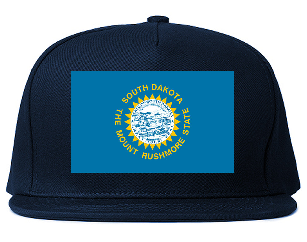 South Dakota State Flag SD Chest Mens Snapback Hat Navy Blue