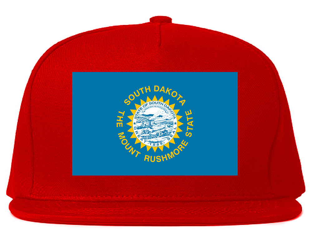 South Dakota State Flag SD Chest Mens Snapback Hat Red