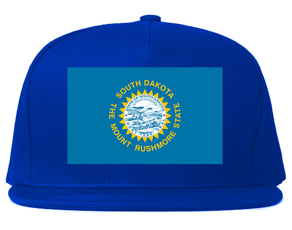 South Dakota State Flag SD Chest Mens Snapback Hat Royal Blue