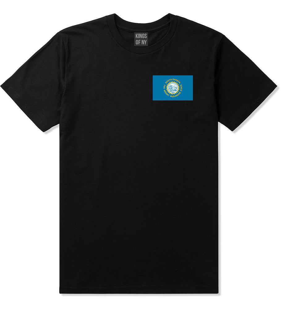 South Dakota State Flag SD Chest Mens T-Shirt Black