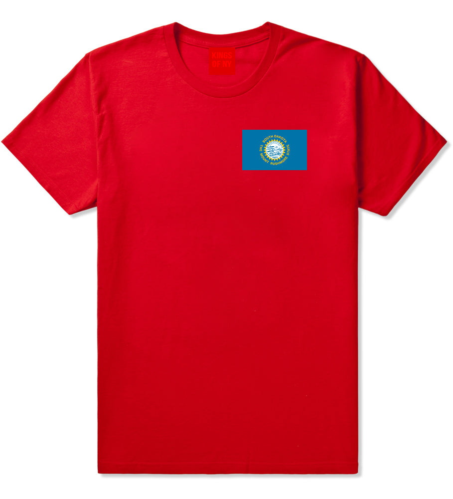 South Dakota State Flag SD Chest Mens T-Shirt Red