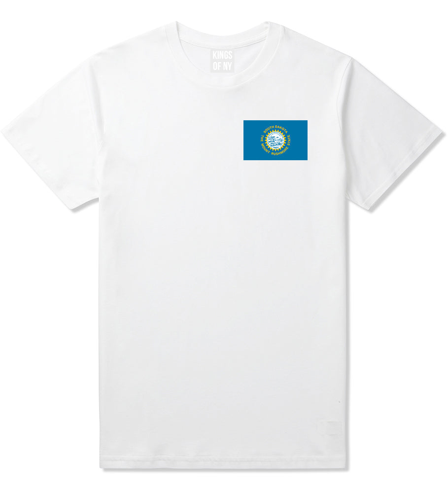 South Dakota State Flag SD Chest Mens T-Shirt White