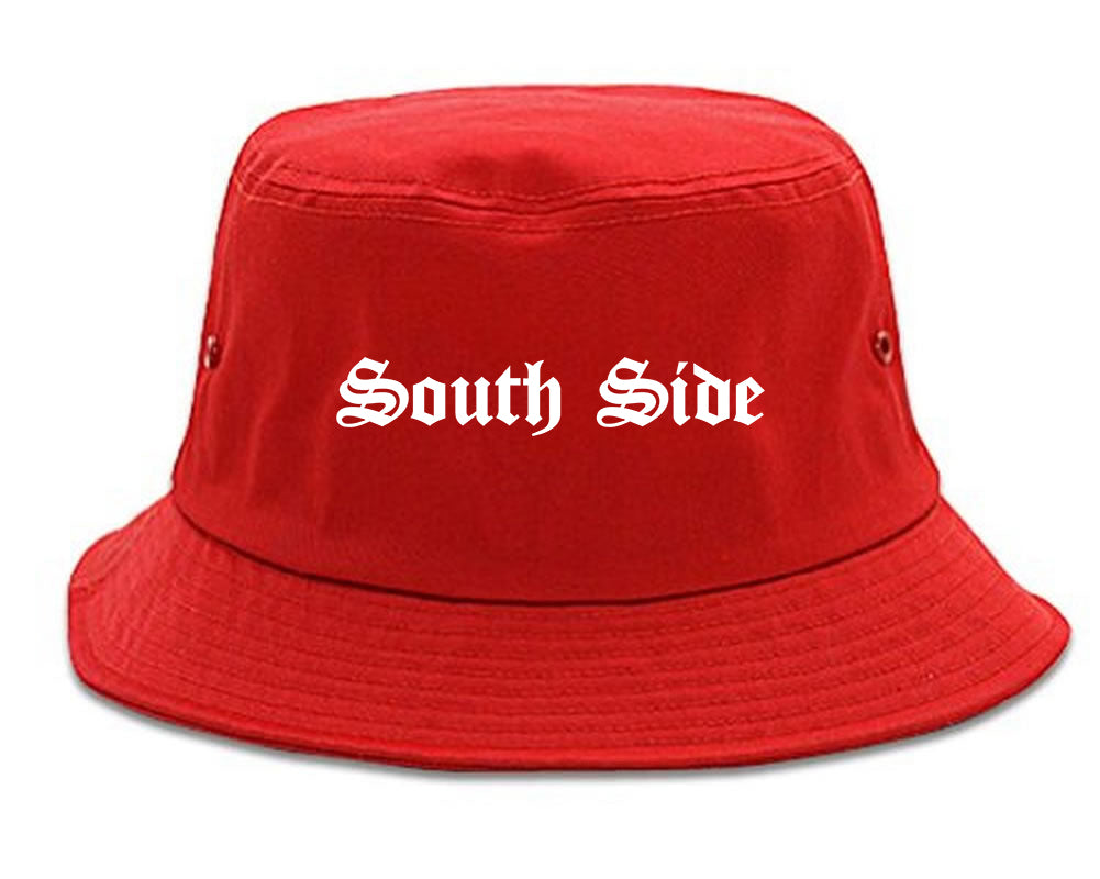 South Side Old English Mens Bucket Hat Red