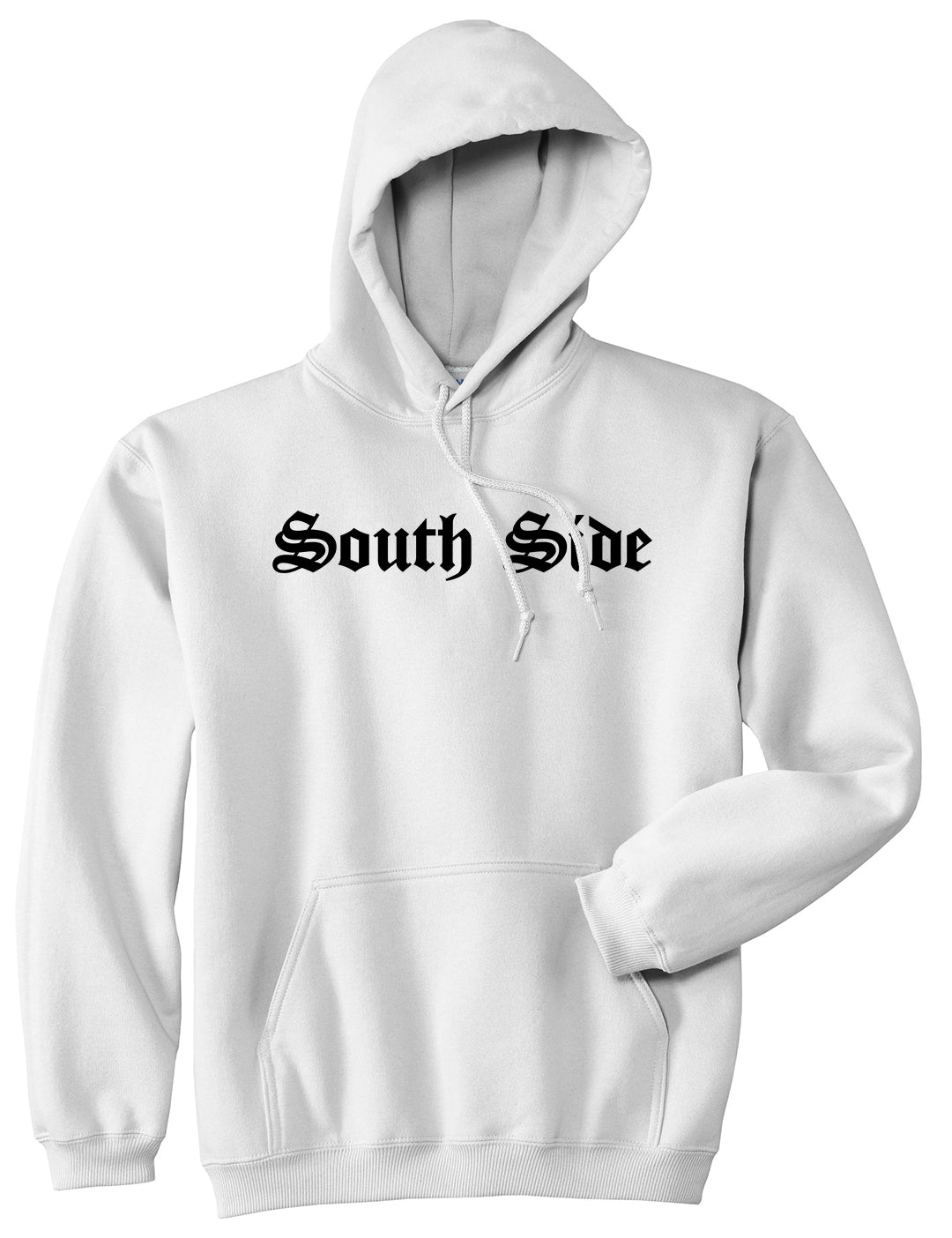 South Side Old English Mens Pullover Hoodie White