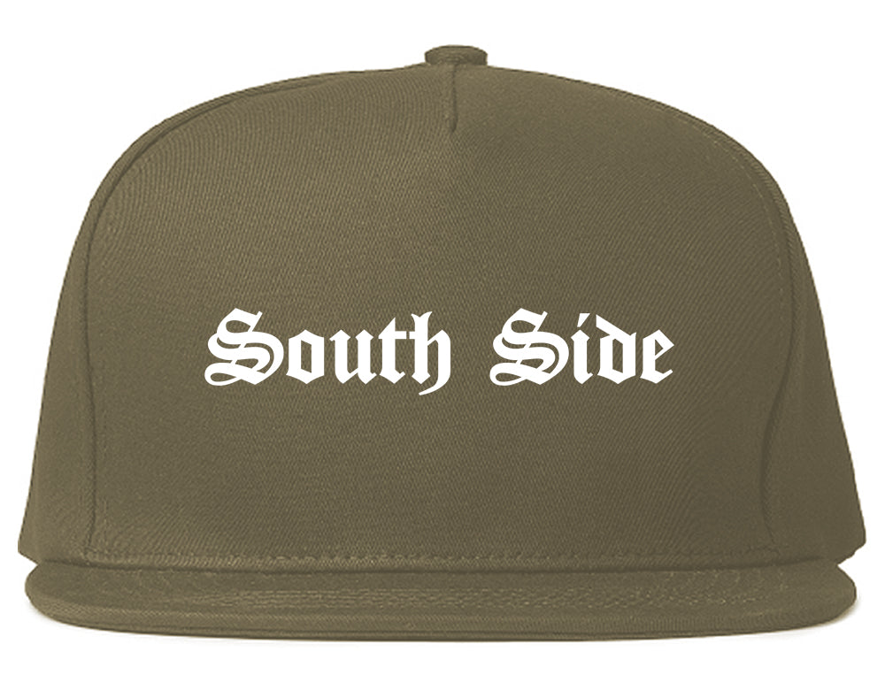 South Side Old English Mens Snapback Hat Grey