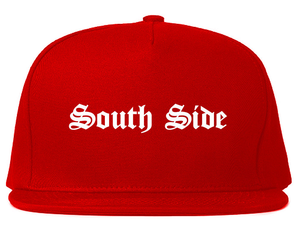 South Side Old English Mens Snapback Hat Red