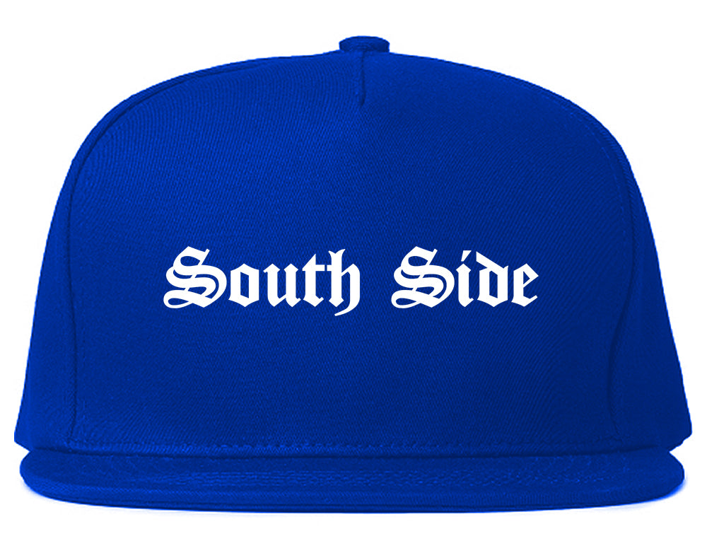 South Side Old English Mens Snapback Hat Royal Blue