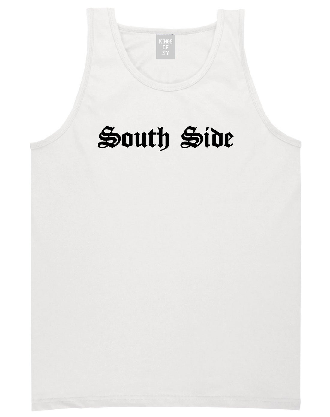 South Side Old English Mens Tank Top T-Shirt White